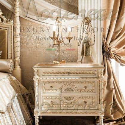 Итальянские роскошные прикроватные тумбочки дизайн интерьера в стиле современная классика элегантный уникальный стиль дворцовой спальни мебель премиально качества люкс 100% королевские спальни на заказ из италии самый качественный итальянский продукт