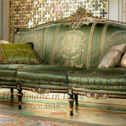 Luxury 3 Seater Italian Sofa handmade deluxe collection double side carved artisanal classical manufacturing by Modenese Luxury Interiors