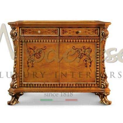 high-end artisanal furniture manufacturing best made in Italy handcrafted venetian victorian exclusive design inlaid sideboard in solid wood high-end materials handmade carvings and bespoke inlays premium quality refined interiors luxurious palace top decoration ornamental victorian sideboard ideas royal palace traditional timeless rococo' furniture