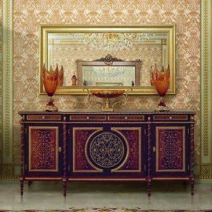 luxury high-end handcrafted inlaid sideboard with refined materials in solid wood venetian baroque classic style sideboards ideas best elegant made in Italy furniture artisanal french furniture reproduction majestic best quality empire victorian baroque unique style furniture bespoke exclusive finishes exclusive design timeless classy royal villas top quality ornamental sideboards for unique special palaces decorations