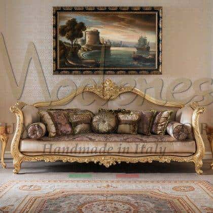 Traditional Luxury Exclusive Design Made in Italy Solid Wood Sofa Inlaid Coffee Tables by Modenese Luxury Interiors
