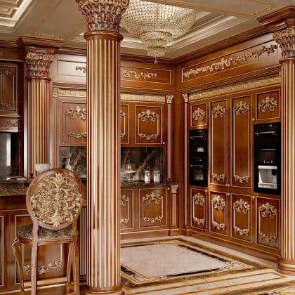 luxury classic italian kitchen Royal - Ivory version exclusive furniture handcrafted made in Italy solid wood decorative Ivory leaf details customized kitchen furniture empire classical decoration baroque venetian unique exclusive solid wooden high-end quality fixed furniture