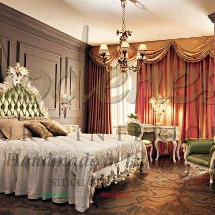 Роскошные спальни из массива дерева на заказ в классическом стиле кровати больших размеров для королевской спальни элитного дома от производителя итальянской мебели высокого качества на заказ