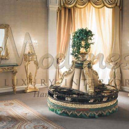 Уникальный дизайн круглого дивана сделанный на заказ полная кастомизация дизайнерское решение интерьеров итальянский стиль роскошные интерьеры в классическом стиле итальянские эксклюзивные ткани на заказ эксклюзивный дизайн