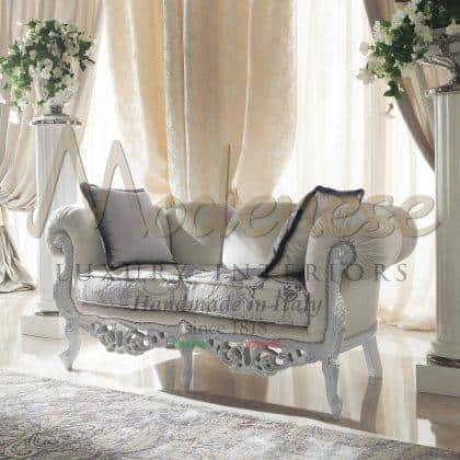 Handcrafted Elegant Baroque 2 Seater Sofa Classic Italian Exclusive Design Furniture by Modenese Luxury Interiors
