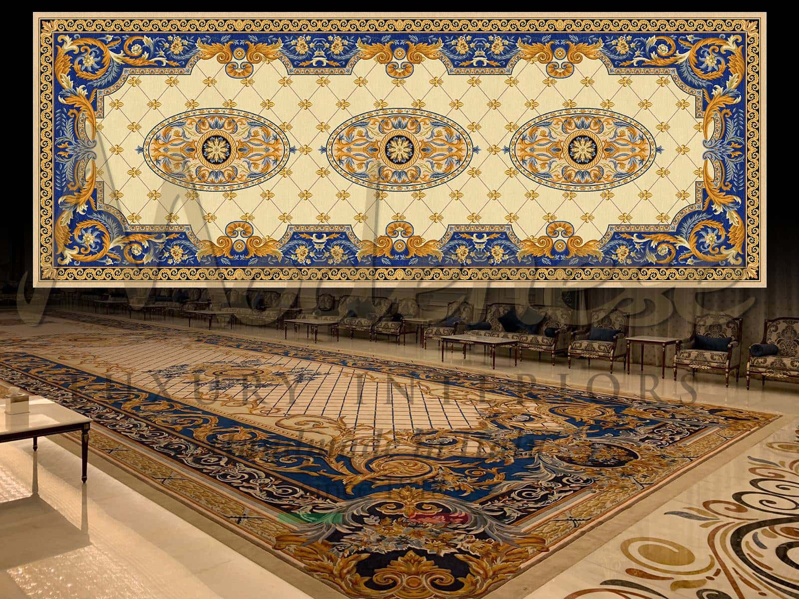 室内设计服务手工地毯奢华经典选择 意大利风格法式品味皇家独特定制顾问住宅项目家居装饰 永恒传统的维多利亚时代独特的精致手工地毯