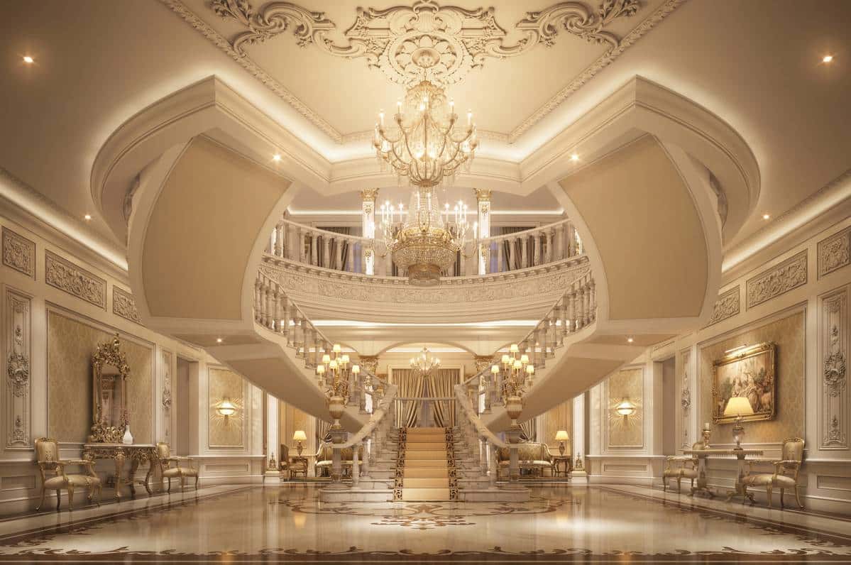 элегантный роскошный классический дизайн интерьера элитных апартаментов пентхауса итальянская роскошь высокое качество уникальный дизайн проект