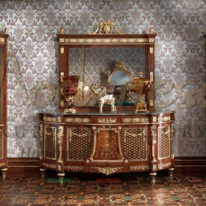 Роскошная итальянская деревянная мебель инкрустация по дереву резьба ручной работы эксклюзивный дизайн витрины мебель в стиле барокко дворцовая мебель премиального класса интерьер в классике итальянская роскошная мебель на заказ