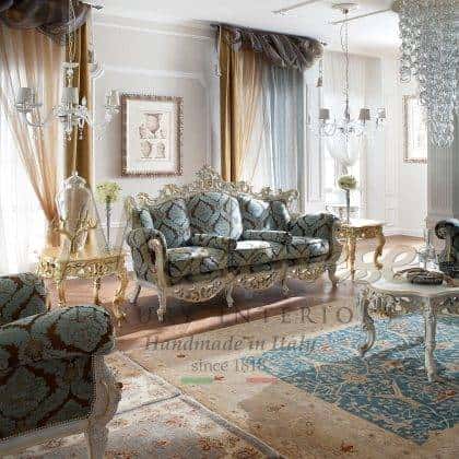 Baroque Style 3 Seater Classic Sofa Handcrafted by Modenese Luxury Interiors