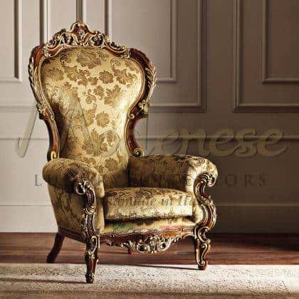 exclusive venetian rococo' baroque victorian style luxury classic solid wood handmade armchair in elegant italian green upholstery premium quality handmade refined armchairs and thrones ideas high-end baroque venetian style exclusive furniture best quality artisanal interiors production high-end quality solid wood interiors made in Italy precious and elegant selected fabrics