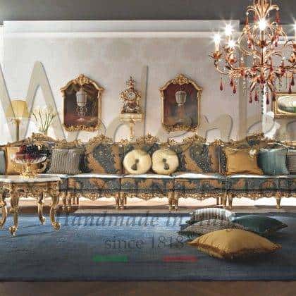 Лучшее итальянское качество дизайн роскошного интерьера гостиной комнаты диваны кресла столики роскошная классическая мебель для зала от производителя высококачественной мебели золотая фольга сусальное золото и серебро классический 7-ми местный роскошный диван