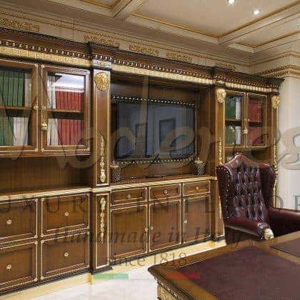 bespoke classic style office interiors luxurious majestic presidential office library elegant palace furniture best quality high-end italian artisanal manufacturing custom-made office bookcase ornamental libraries timeless traditional baroque venetian style luxury classic custom-made offices handmade solid wood craftsmanship