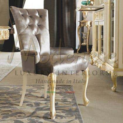 最优质的意大利制造家具 实木手工象牙椅 和手工雕刻金叶椅 优雅的客厅餐厅椅子 精致材料 豪华家装 优质手工制作维多利亚设计 细节典雅的家装 轻古典风格雄伟宫家具项目
