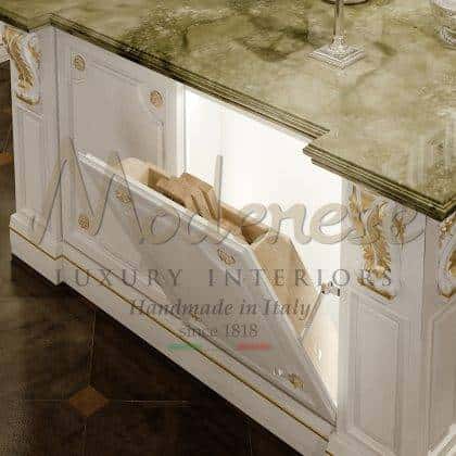 luxury refined Romantica - Ivory and gold kitchen version best quality made in Italy handmade venetian style handcrafted luxury kitchen counter elegant venetian baroque style with gold details high-end classical design exclusive furniture handmade marble inlaid top artisanal interiors production majestic kitchen area refined bespoke kitchen solid wood exclusive artisanal manufacturing 2qa