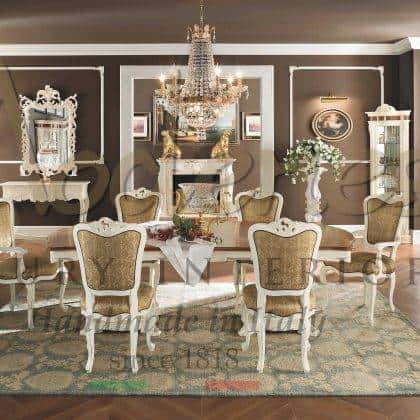 baroque dining room furniture collection luxury italian furniture classical style dining table elegant vitrines exclusive buffet bespoke made in Italy home décor ideas royal palaces exclusive interior design and opulent home furnishings