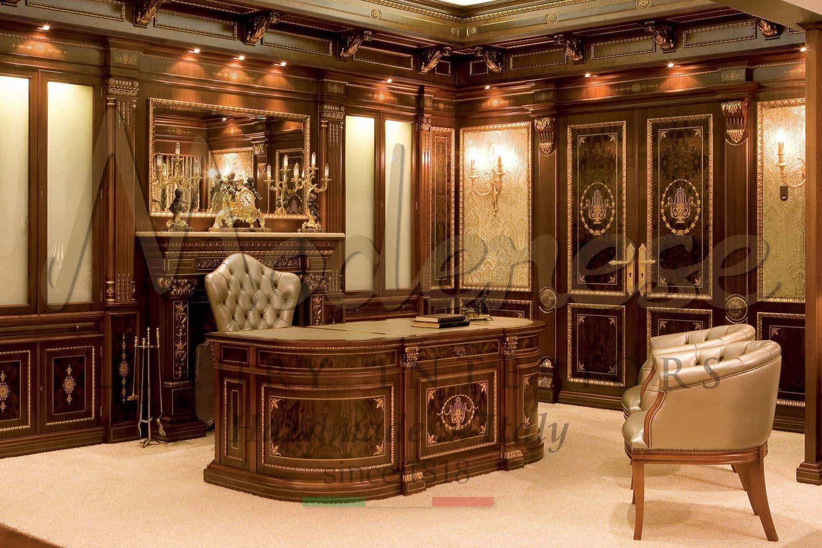 executive office project selection handmade artisans layout ideas interior design service consult ideas french style classic luxury royal majestic elegant space refined baroque opulent custom fit out furniture production handcrafted italian quality high selection best classic classy baroque victorian louis xv xvi exclusive interior design