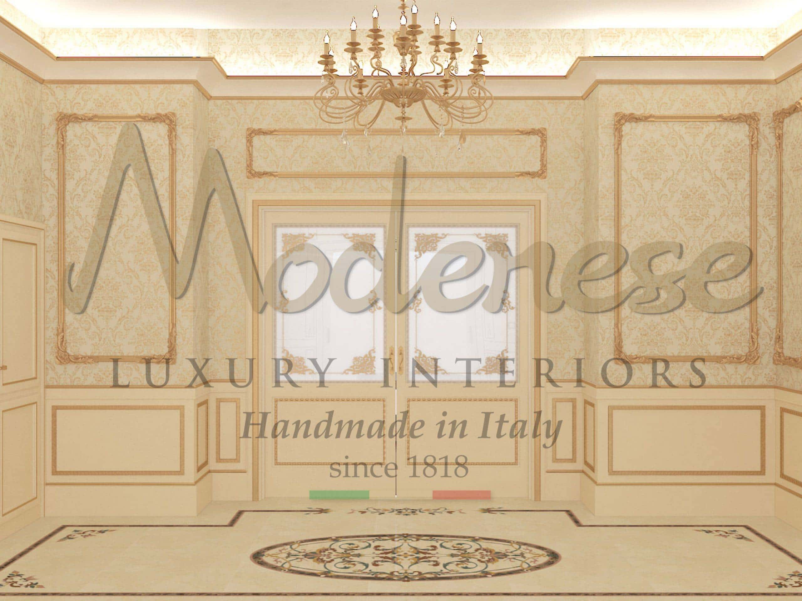 classic luxury made in Italy bespoke boiserie walls decoration perfect solutions for royal residential villas and palaces interior design projects