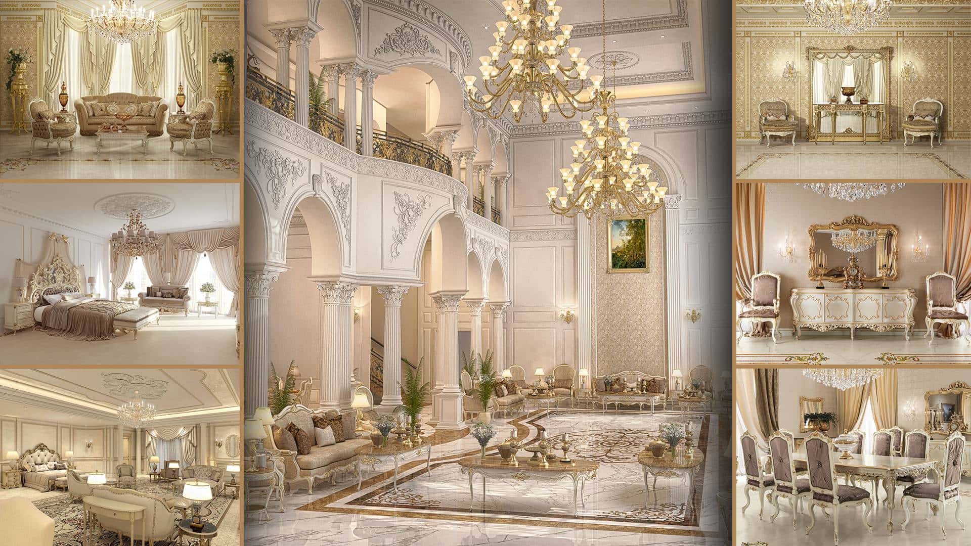 意大利品质设计、法式品味、皇家经典豪华家居装饰装修 华丽金色、永恒独特的巴洛克式设计，专为专属别墅和宫殿