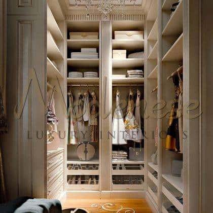 empire royal walk in closet interiors luxurious majestic spacious cabinet royal palace or villa fixed furniture best quality high-end italian artisanal manufacturing bespoke ornamental timeless traditional baroque venetian style luxury classic custom-made walk in closet handmade solid wood craftsmanship bespoke home decoration luxury living unique interiors