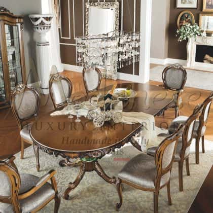 timeless classic dining table elegant luxury classic made in Italy artisanal furniture production sophisticated handcrafted solid wood dining table bespoke traditional furniture ideas majestic dining room area expensive rich luxury living best made in Italy classic home décor victorian venetian dining table best ideas french furniture reproduction