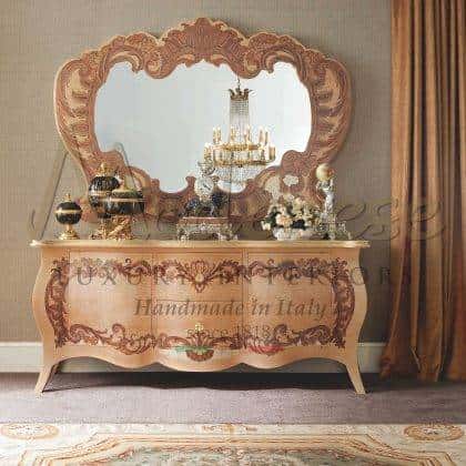 Дизайнерское зеркало в дворцовом стиле классический дизайн итальянское высокое качество уникальный дизайн на заказ роскошный декор элитных интерьеров в стиле классика роскошные зеркало из массива дерева цвета слоновой кости винтажные стиль