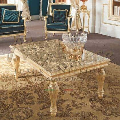 classy italian luxury furniture handmade elegant coffe table craved top crystal inlaid details solid wood bespoke coffee tables ideas elegant custom-made executive interiors top crystal golden finish details public private villas or palace furnishings unique timeless traditional décor ideas high-end traditional venetian made in italy interiors