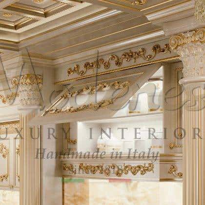 solid wood handmade carved kitchen Royal - Ivory inlaid top luxury italian furniture royal kitchens fixed furniture bespoke with top quality solid wood refined made in Italy high-end artisanal manufacturing made in Italy classical furniture