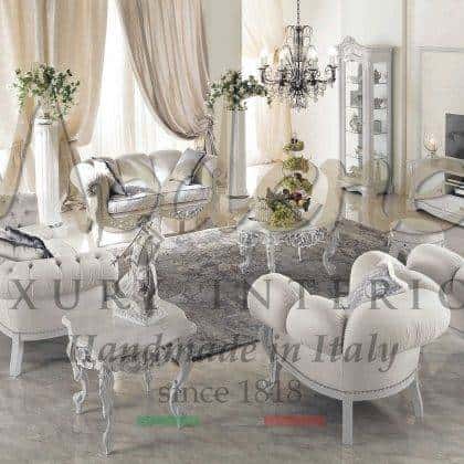 beautiful elegant designed exclusive italian furniture in solid wood materials top classical traditional sofas classy rococo' coffee tables ornamental sofa set luxury living lifestyle opulent royal villa furnishing project unique made in Italy craftsmanship