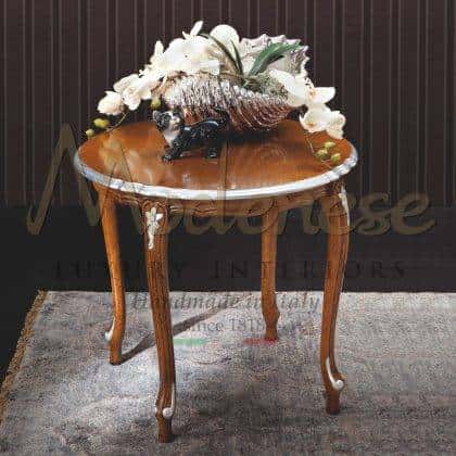 elegant luxury classy precious coffee table italian style design fabrics top wooden refined silver details luxury top made in italy solid wooden handcrafted furniture luxurious royal palace exclusive home décor handcrafted italian artisanal