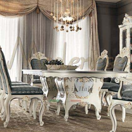 hadcrafted top quality italian baroque style luxury furniture handmade decoration dining table elegant leg customizable ornamental details solid wood handmade carving home décor exclusive furnishings