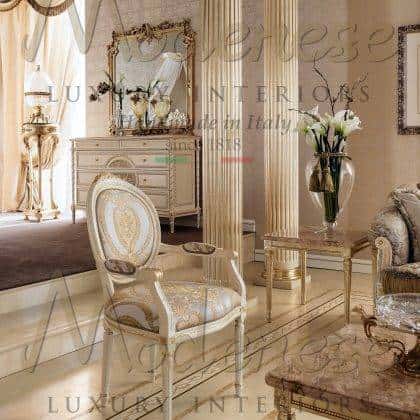 ornamental luxury classic armchair italian style traditional empire design solid wood high-end quality best made in Italy handmade furniture luxury living opulent armchairs ideas premium bespoke interiors handcrafted exclusive artisanal furniture manufacturing elegant and classy lacquered finish with golden leaf details