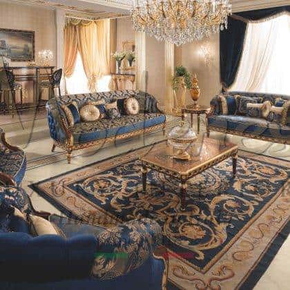 Ярко синий синий цвет дивана роскошная итальянская мягкая мебель на заказ высокого качества в классическом стиле барокко рококо для элитных домов