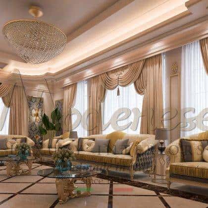 Роскошные комплекты диванов в классическом стиле из массива дерева золотая фольга элегантные ткани резьба по дереву 100% сделано в италии качество премиум класса мягкая мебель от итальянских дизайнеров интерьеров