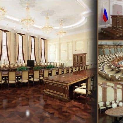 projets de bureaux gouvernementaux ambassades bureau du président aménagement sur mesure production de meubles classique luxe classe royale
