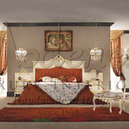 威尼斯维多利亚时代巴洛克经典法式风格 定制意大利高品质手工卧室家具 奢华、独特、奢华、独家、 华丽、优雅、永恒的传统实木 象牙漆饰面 金叶细节 奢华名贵的意大利材质