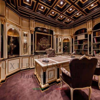 Элитный офис роскошный личный кабинет офисная мебель высокого качества на заказ от производителя итальянской классическом мебели президентский кабинет корпусная качественная мебель роскошный дизайн интерьера кабинета директора