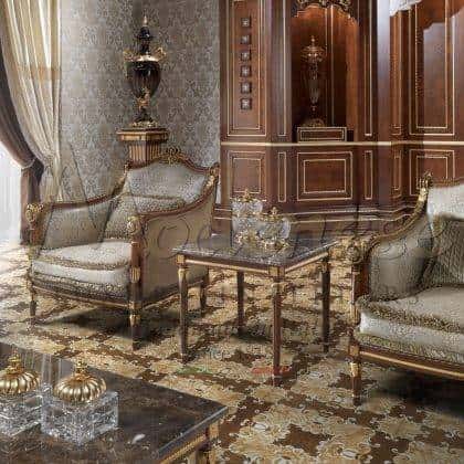 exclusive handmade carved elegant coffee table classy details bespoke top marble inlaid classy brass finish furniture collection luxury italian artisanal handmade production traditional home furnishing high-end quality opulent design italian best quality materials