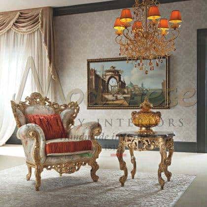 timeless baroque classic style made in Italy traditional rococo' victorian armchair in solid wood handmade carved in golden leaf exclusive finish luxury italian handcrafted interiors majestic armchair classy living room furniture ideas exclusive bespoke home décor venetian classical unique design classic furniture high-end quality top made in Italy expensive decorative furniture