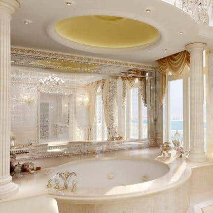 дизайн интерьера домов классические ванные комнаты