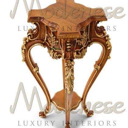 opulent custom made column vase stand top wooden finish furniture best Italian quality exclusive craftsmanship custom-made home décor majestic royal golden details furnishing projects, premium classic style handcrafted luxury furnishings made in italy manufacturing