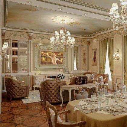 Luxury baroque style classic villa, royal design and refined made in Italy traditional and timeless bespoke furniture. Italian authentic craftsmanship, top quality interiors, best made in Italy exclusive design. Tailor-made projects for the most elegant and refined royal palaces, residential villas and victorian castles. Solid wood materials and Italian high-end quality.