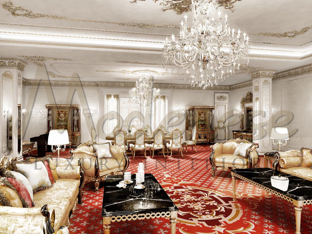 Luxury and elegance merge into stunning classical interiors of this spectacular mansion.