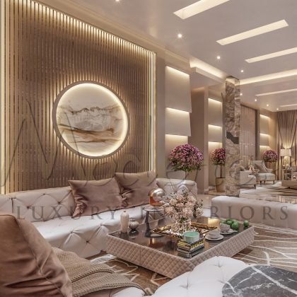 Elegant stylish villa design in Riyadh, luxury furniture set. Top Interior Design Company in Riyadh. Best handmade furniture production.