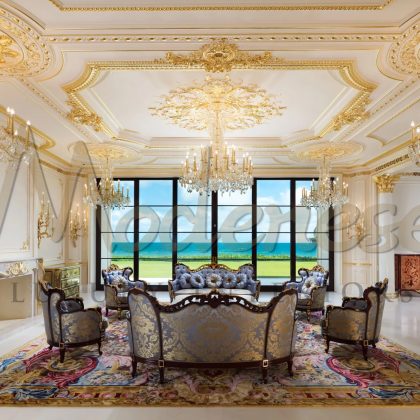 Luxury classic villa in Bahrain, bespoke hand made furniture from Italy. Italian craftsmanship, top quality interiors. Best interior design service.