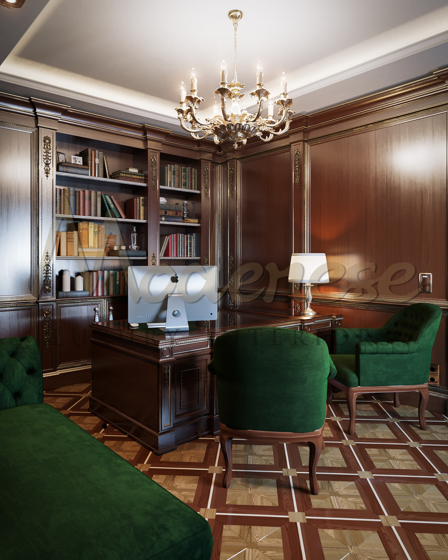 Refined classic style, exclusive design office furniture. Bespoke office interiors for the most luxurious private projects.