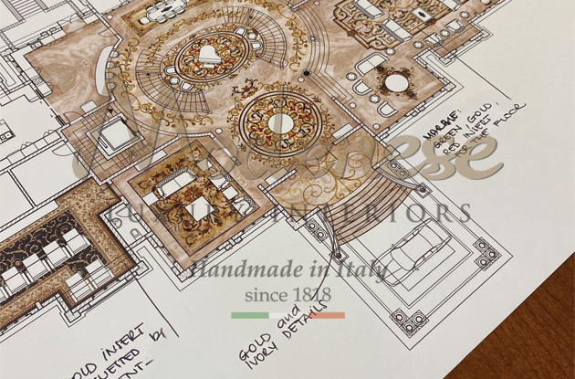 Modenese room layout with notes for interior design projects