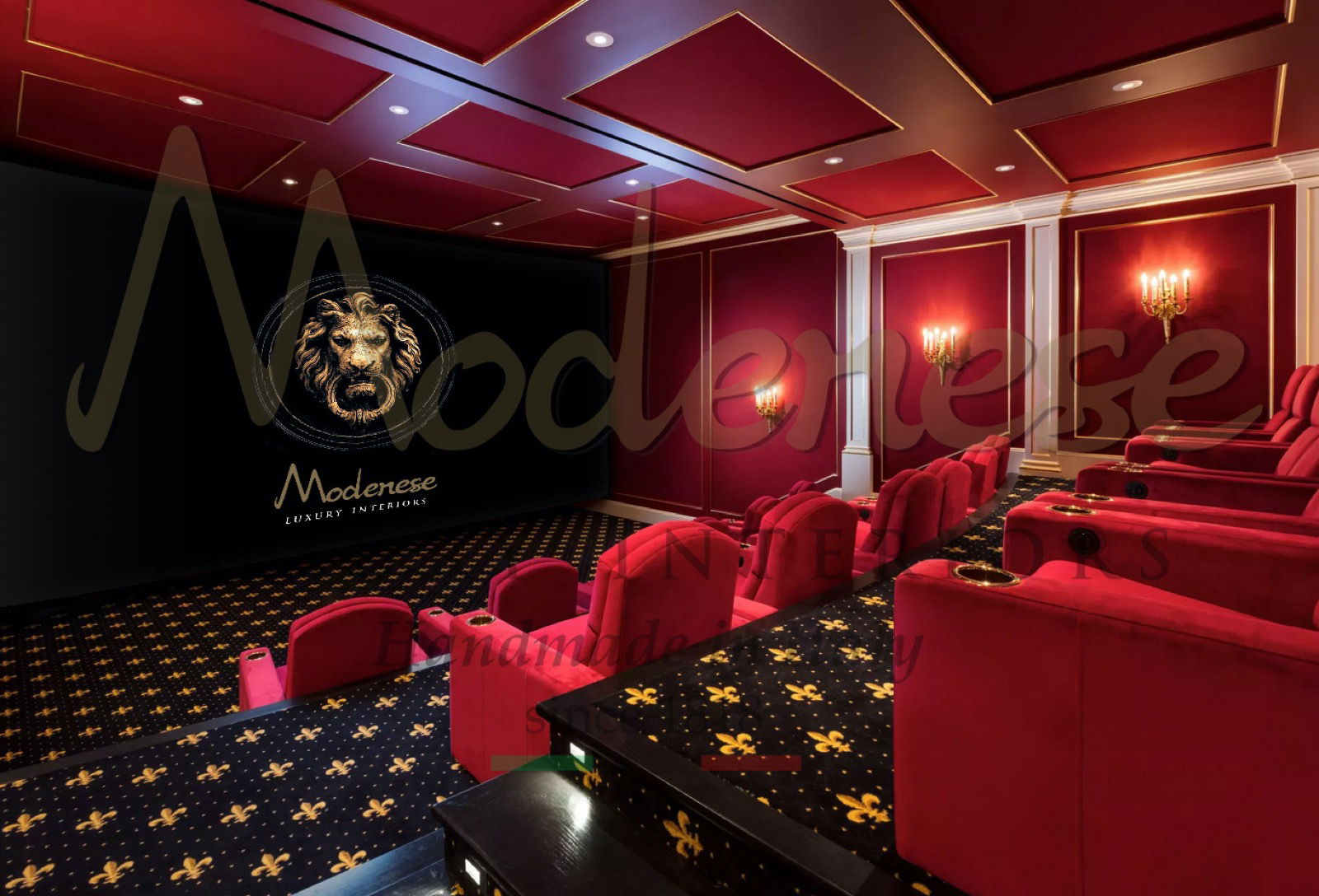 奢华家具室内设计家庭影院房间家居装饰娱乐沙发扶手椅屏幕高分辨率屏幕家具优质材料舒适壁板定制软垫