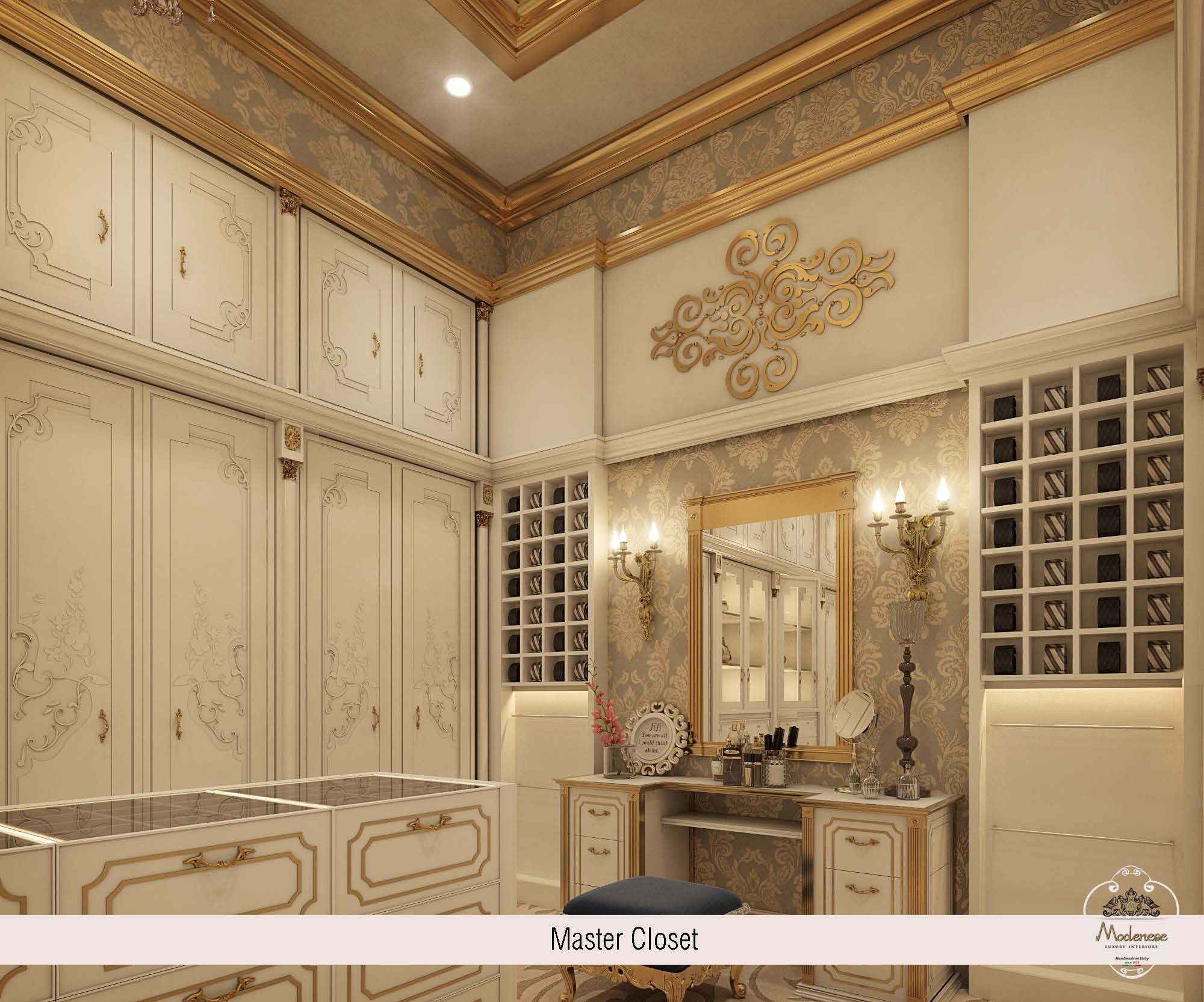 غرفة ملابس رئيسية من تصميم Modenese Luxury Interiors بأسلوب كلاسيكي حديث