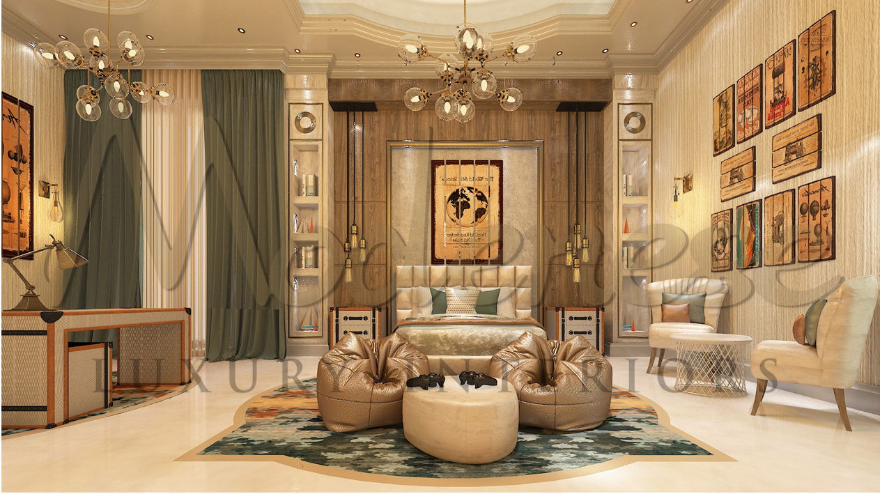 摩纳哥法国豪华别墅的现代卧室设计