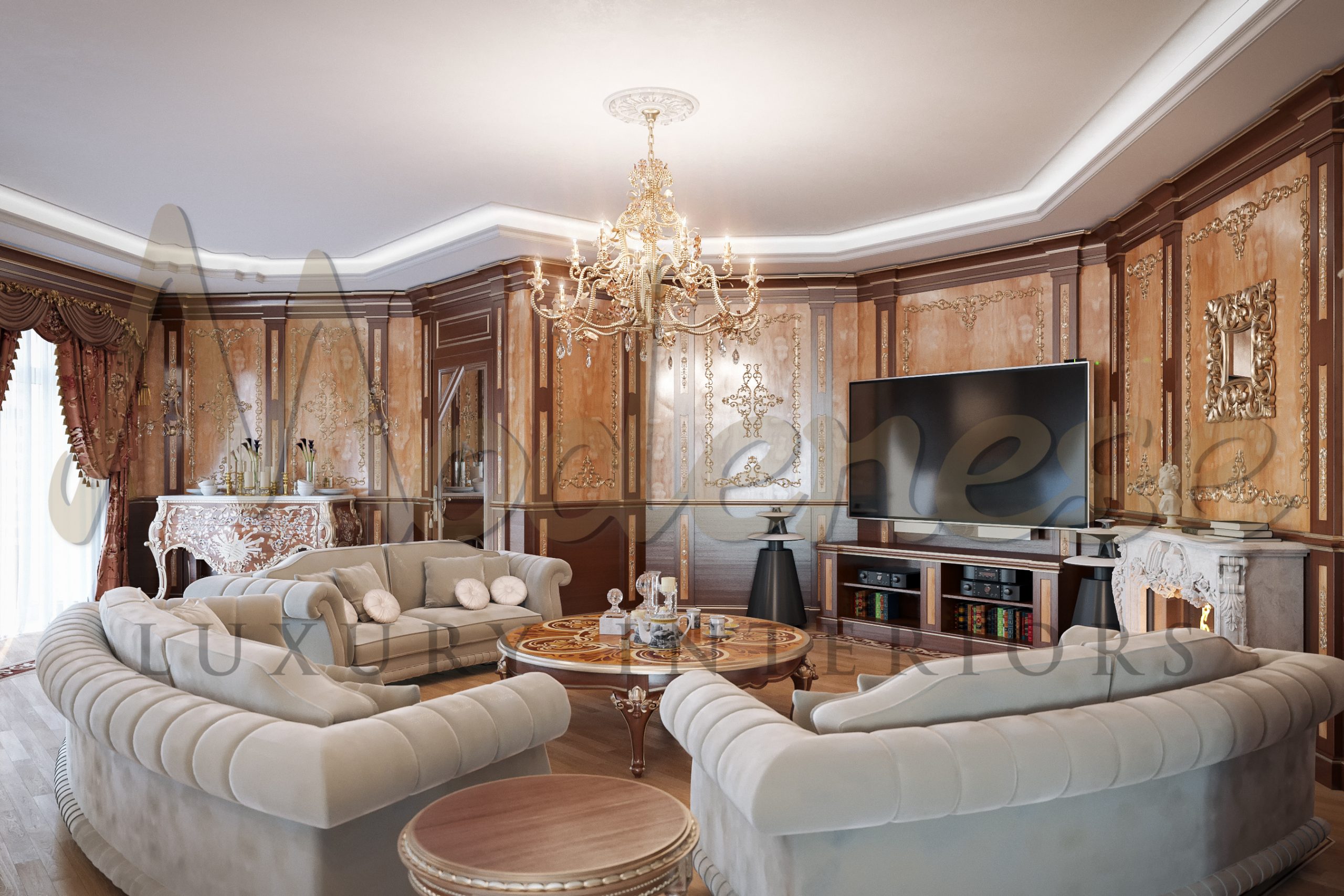 CONCEPTION DE MAISON CLASSIQUE NOBLE À MOSCOU, RUSSIE